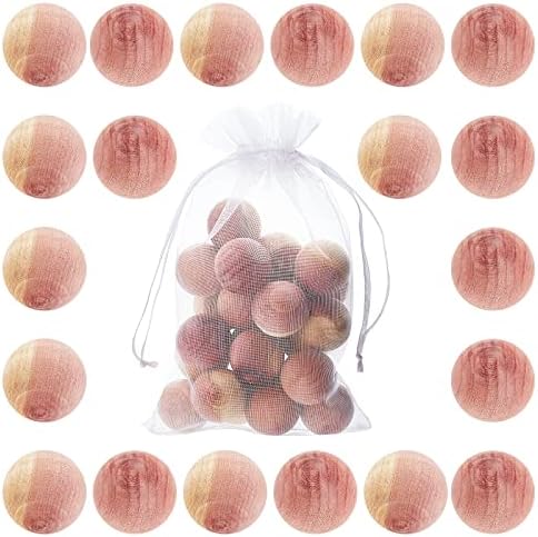 Gorgecraft 24pcs bolas de cedro vermelho closet de cedro natural, reflexo de madeira, bloqueios espaciais aromáticos chips aromáticos
