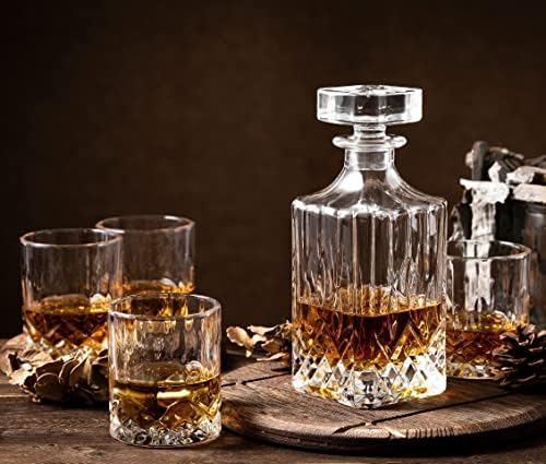 Decanter de uísque Verolux 2 Conjuntos na caixa de presente - férias de Natal, presentes de aniversário para homens e mulheres - acessórios