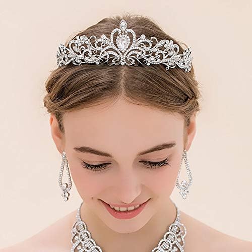 YOPAY 3 Crystal Tiara Crowns, Queen Crown for Bridal, Girls, Women, Princess Head Bands com pente para aniversário, casamento,