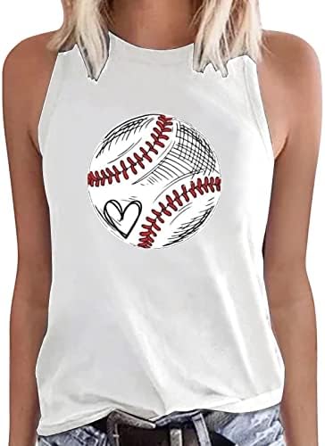 Tops femininos Tanques sem mangas de verão Tampas de beisebol engraçado Mãe camiseta