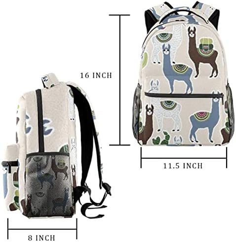 Mochila de viagem VBFOFBV, mochila de laptop para homens, mochila de moda, cacto mexicano Cartoon Animal Alpaca