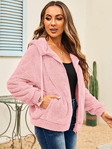 Gamisote feminino fuzzy lame jaqueta zípe de grandes dimensões molefatizas quentes de inverno