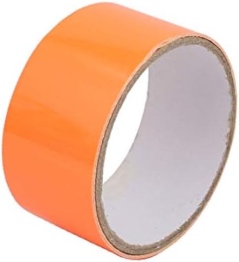 X-Dree 4cmx1m Auto-adesivo PET PVC Segurança fita luminosa Casa laranja claro (4cmx1m-cinta adesiva luminosa de seguridad para