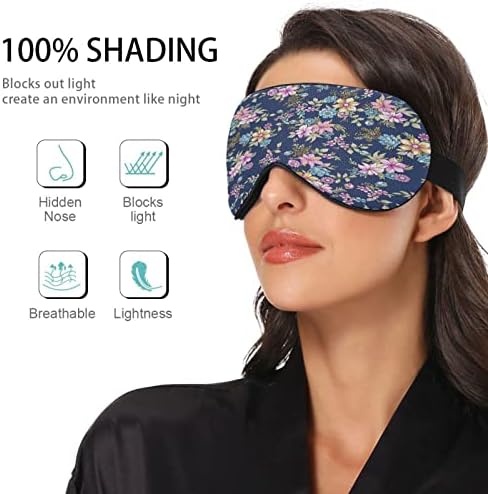 Flores coloridas máscara de sono para homens homens suaves confortável bloqueando a máscara de olho noturna para a noite com alça ajustável