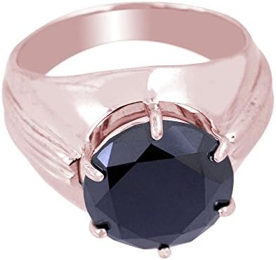 SkyJewels certificados 3,00 ct redonda de diamante preto 925 anel de designer de prata