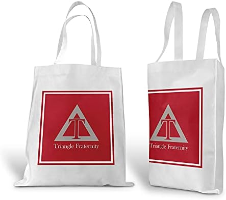 Greeklife.store Triangle Fraternity Canvas Sacha de compras, bolsa de pano de compra reutilizável, sacola de mercado