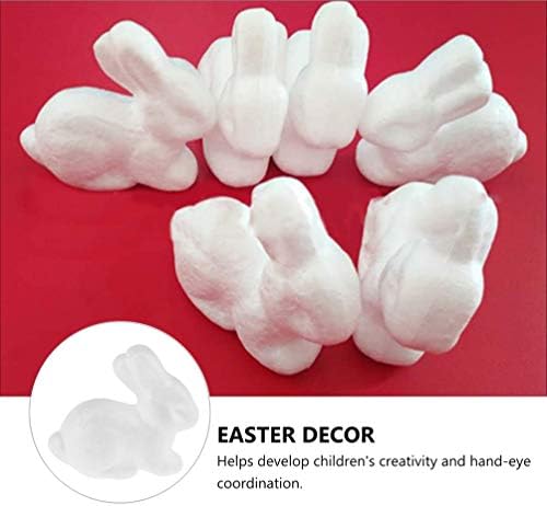 Valiclud Home Decor 20pcs Espumas de Páscoa Coelhos Branco Poliestireno Branco Bunny Diy Craft Ornamento para Game de ovo PRIMAÇÃO DO