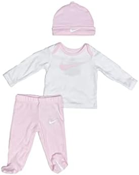 Nike Baby menino calça com pé, blusa de manga comprida e conjunto de 3 peças de gorro