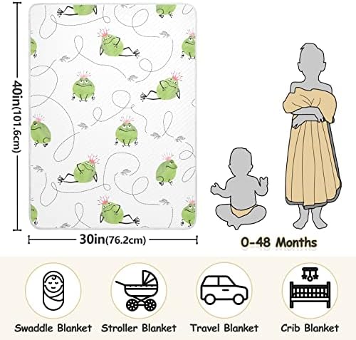 Clanto de arremesso de cobertor Mosquitos cobertor de algodão para bebês, recebendo cobertor, cobertor leve e macio para berço, carrinho, cobertores de berçário, príncipe, 30x40 in, branco