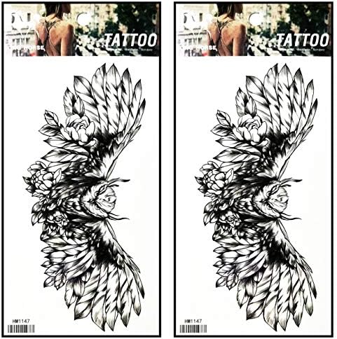 Tatuagens 2 lençóis coruja pássaro bird animal selvagem desenho animado tatuagens temporárias para homens adultos mulheres crianças