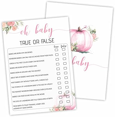 30 Cartões de jogo com chá de bebê com tema de abóbora com um cartão de resposta, verdadeiro ou falso de dupla face -（Babyyx