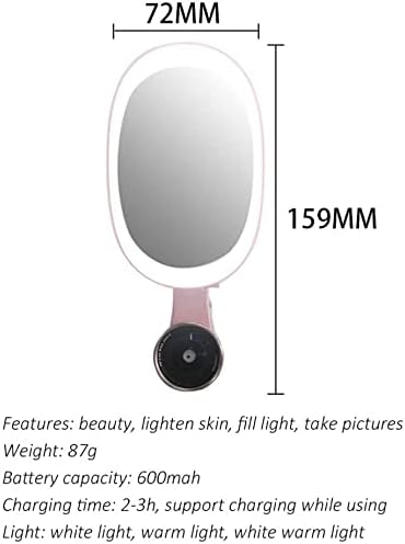 XYSQ Selfie Ring Light Recarregável LED enche a lâmpada de beleza leve de três níveis clipe de clipe de lente larga