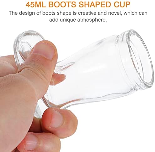 Doitool de copos transparentes canecas de vidro copos de bota caneca 4pcs- Pequeno de bota de cowboy de cowboy- copo transparente de