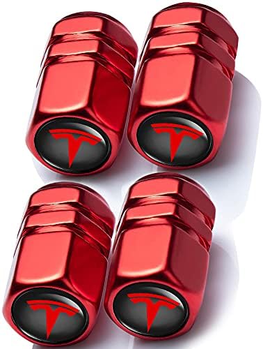 Capas de válvula de pneu 4pcs, tampas da haste da válvula para Tesla Modelo 3, Modelo Y, Modelo X, Modelo S, Capas de Ar para