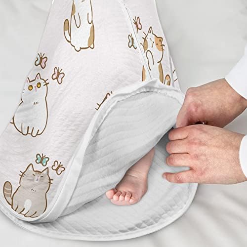 Vvfelixl Cartoon Cat Cat Butterfly Baby vestível cobertor, saco de dormir de transição para bebês, saco de sono para bebês recém-nascidos, traje de sono para criança 6-12m