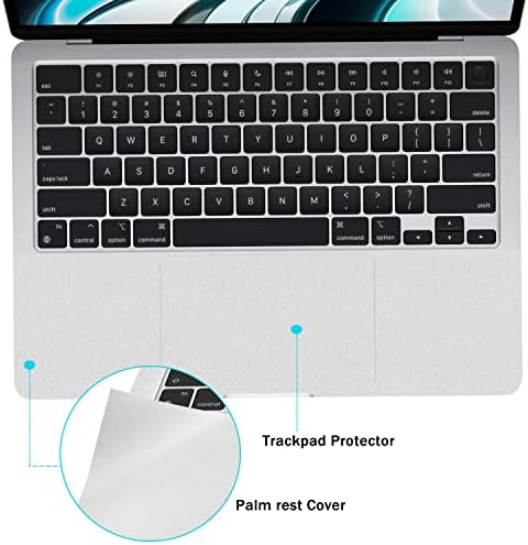 Pele Mubuy Palm Rest para 2022 MacBook Air 13.6 M2 Chip Modelo A2681 Com filmes de capa de trackpad, MacBook Air M2 Tampa