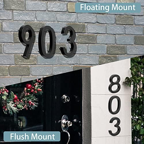 6 Número de endereço de aço inoxidável flutuante, números modernos de casas de metal-rust