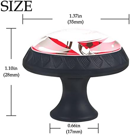 Tyuhaw Round gaveta Placks Handle Football Soccer Red Printing com parafusos para armários de cômodas domésticas Porta