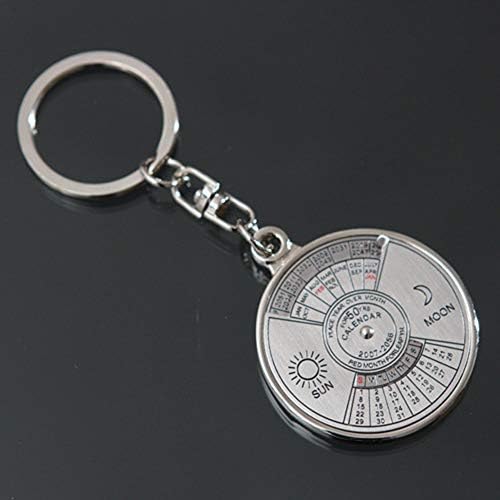 SJYDQ Chave de calendário de 50 anos Mini Metal Ring Compass Keyring Keyfob Caminhando Camping Outdoor Sports Survival Tools