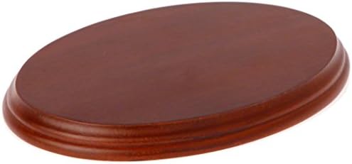 Base de exibição de madeira oval de madeira oval Plymor, 7,375 W x 5,375 d x 0,75 , pacote de 2