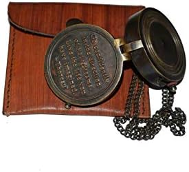 Bússola de bolso de latão náutica antiga gravado