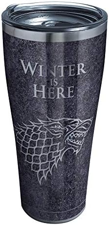 Tervis Triple Walled Game Of Thrones ™ Tumbler Cup de Thrones ™ mantém bebidas frias e quentes, 30oz - aço inoxidável, o inverno está
