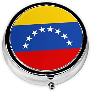 Bandeira da caixa de comprimidos da Venezuela, caixa de comprimidos redondos, caixa de comprimidos de três compartimentos