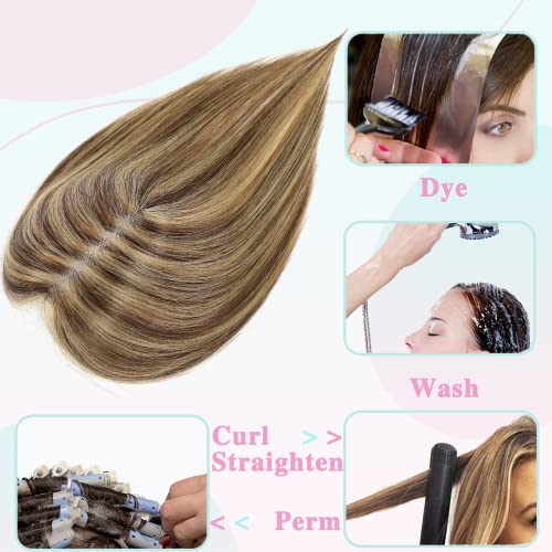 Toppers de cabelo para mulheres peças de cabelo humanas reais para mulheres com topters de cabelo ralos para mulheres sem franja