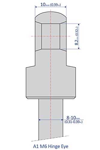 Bansbach Easylift 564 A1 M6 Aço inoxidável Encontro de penhas Encontro, aço inoxidável, linha da mão direita