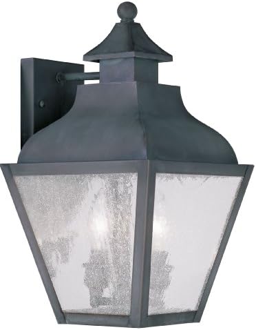 Iluminação Livex 2451-61 Lanterna de parede externa de 2 luzes Vernon, carvão vegetal