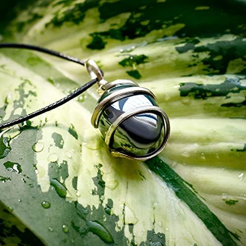 Ayana feita à mão Hematita crua colar de pingente de cristal | Proteção, aterramento | Chakra -raiz, Aquário Birthstone | Pedras