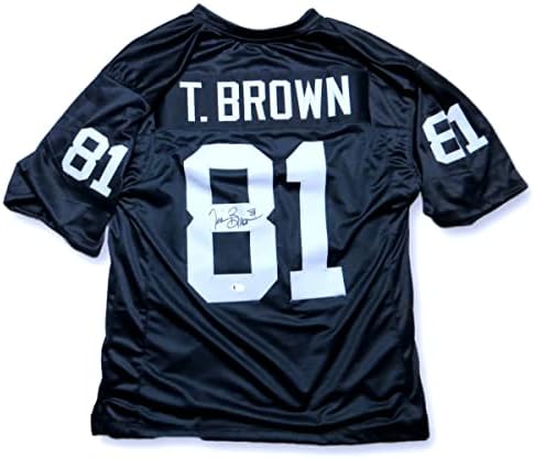 Tim Brown assinou a camisa de futebol autografada de Oakland Raiders BAS WF42642