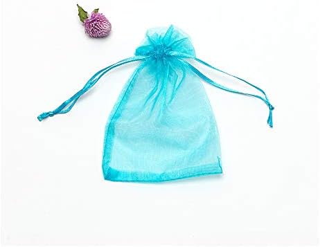 10 PCs Blue Organza Gift Bag Jeia Candy Jóias Bolsa de Custring 7 X 9cm Manipulada Conveniente