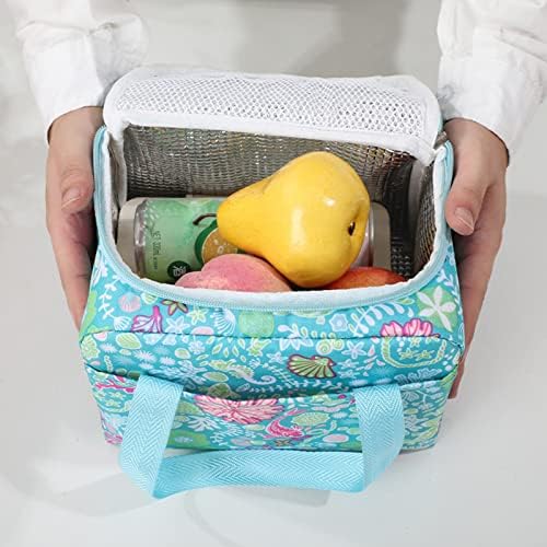 WSKlinft lancheira Bolsa Isolamento portátil Floral Print Bento Box Pouch Reccamando para Rosa da Cozinha