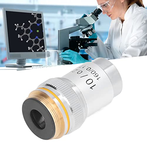 Substituição de lente objetiva, interface de 20,2 mm Tamanho padrão de 10x lente de alta potência para microscópios biológicos