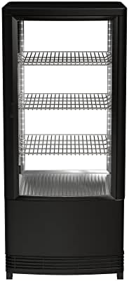 Krollen Industrial Black Glass Display Display Refrigerator com iluminação LED
