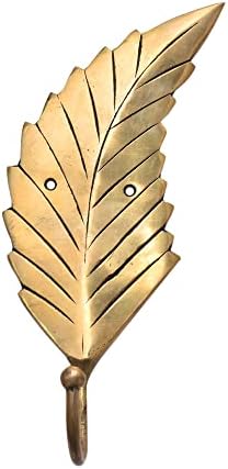 Ganchos de ouro da prateleira indiana | Ganchos de ouro folhas | Ganchos de folhas de latão | Ganchos de ponta única para