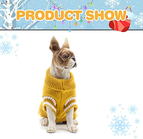 Suéter de cachorro cnarery, suéter de malha de cachorro macio e quente com coleira, casaco de inverno de cachorro,