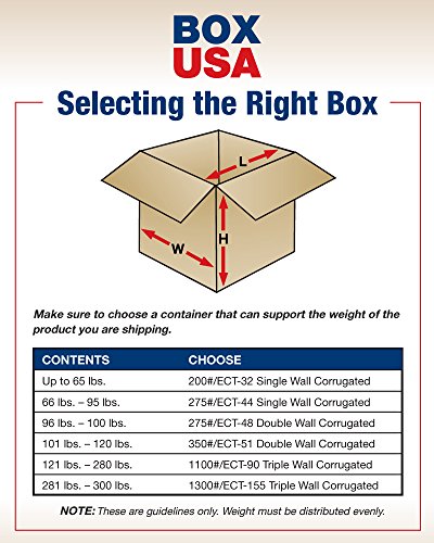 Caixa EUA B1098100PK Caixas corrugadas, 10 L x 9 W x 8 H, Kraft