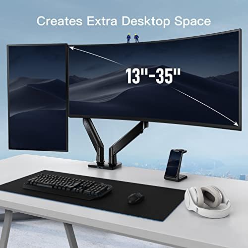 Huanuo Dual Monitor Stand por 13 a 35 polegadas para uso pesado em pé de serviço duplo monitor duplo