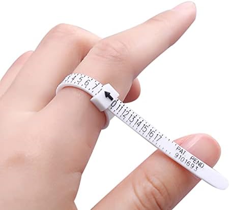 2 Pack US Ring Sizer Medição de medição, 1-17 Tamanho dos anéis dos EUA, ferramenta de medida de dimensionamento de dedos de plástico,