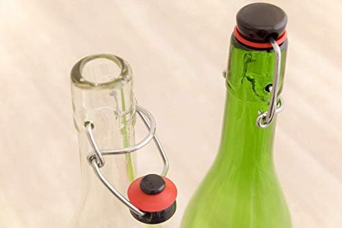 ADERIA MC-408 Garrafa de armazenamento, garrafa de rolha de balanço, 24,3 fl oz, verde, conjunto de 3, garrafa de vidro,