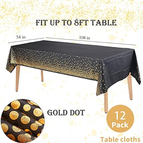 Toca de mesa de pacote Yancorp 2 para tabelas de retângulo Toelas de mesa descartáveis ​​de ouro Toelas de mesa de mesa de mesa plástico Capas de mesa de festas para aniversário de Ação de Graças Casamento ao ar livre