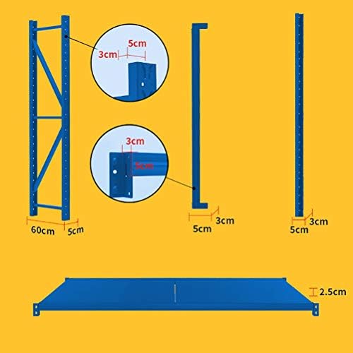 MM 3 unidade de armazenamento de camadas, prateleiras resistentes de armazenamento de metal suficientes, até 180 kg por prateleira,