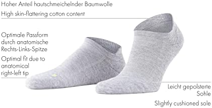 Falke Unissex Cool Kick Sneaker Meias, respirável seco rápido, meia de tornozelo de corte baixo, casual ou elegante, 1 par