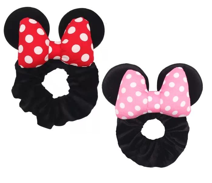 Cabelo estilador 2pk mouse scrunchies para crianças scrunchies de cabelos de veludo para mulheres - sparkle lantejas