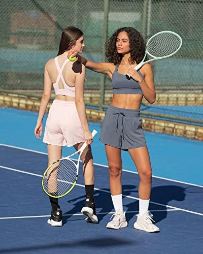Narizekoon shorts atléticos femininos de cintura alta com bolsos shorts esportivos de ginástica shorts de tênis shorts de tênis