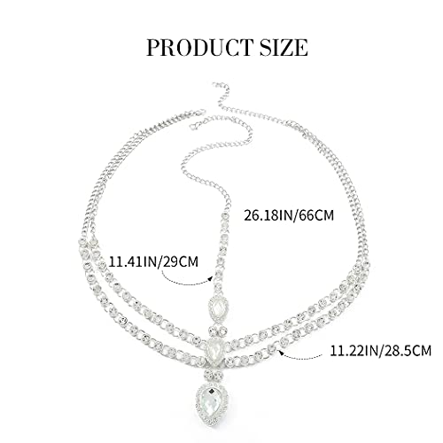 Brinie Crystal Head Jewelry Cabeça de casamento Prata Jóias de jóias boêmia Chave de cabeceira da cabeça de cabeçote