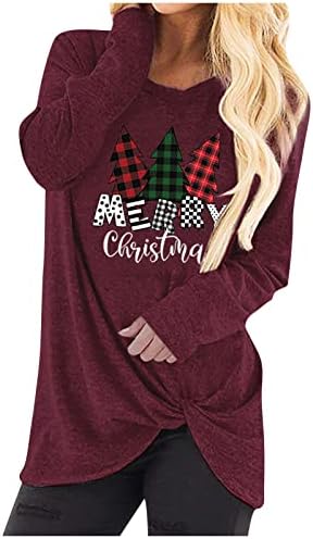 Swusuen Womens Christmas Sweatshirt Xmas Doodles Shirt Casual Crewneck de manga longa Tops de pulôver