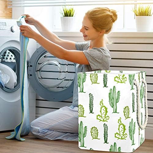 Indomer desenhado à mão Cactus-01 Lavanderia grande cesto de roupas prejudiciais à prova d'água cesta de roupas para roupas
